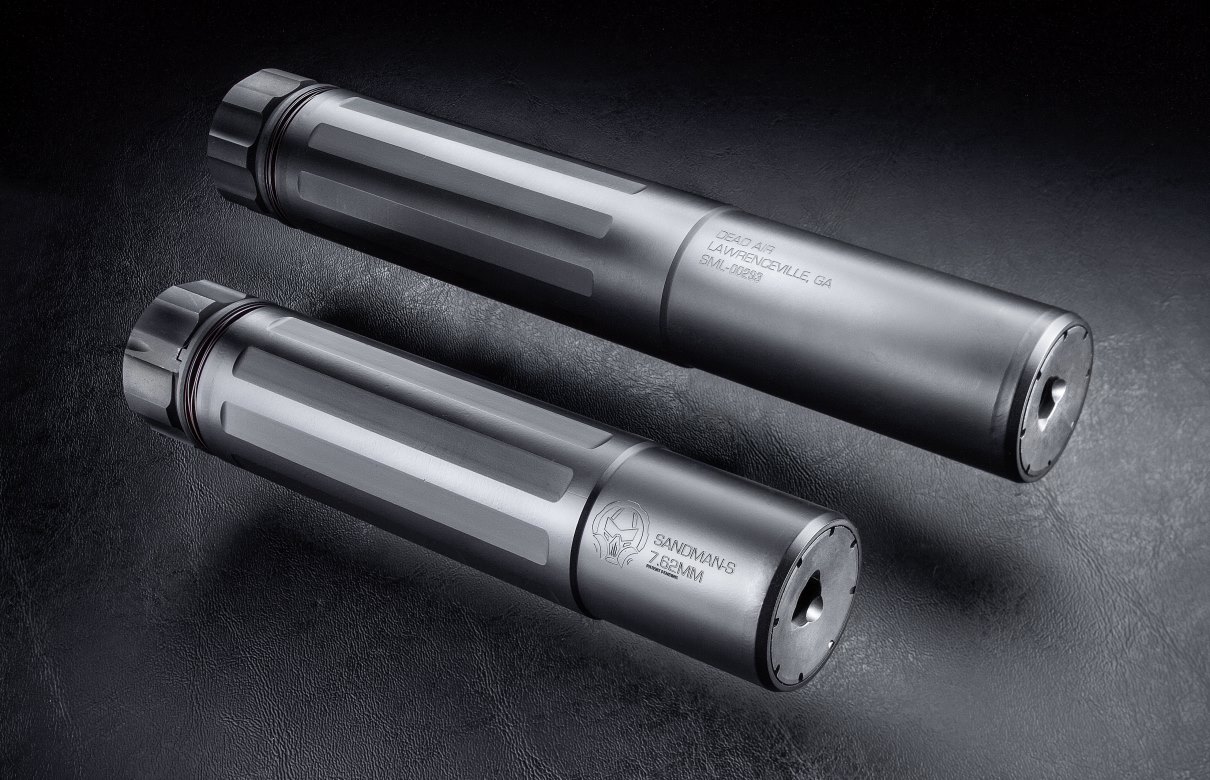 Dead Air Sandman S/L suppressors are made of Stellite and stainless steel. Stellite alloy is a range of cobalt-chromium alloys designed for wear resistance. It may also contain tungsten or molybdenum and a small but important amount of carbon. (Photo courtesy of "Shooting Times")